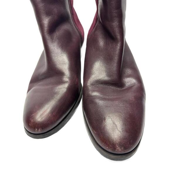 Coach Women's Sz 8 Maroon Carmen Almond Toe Chelsea Ankle Boots - Picture 4 of 10